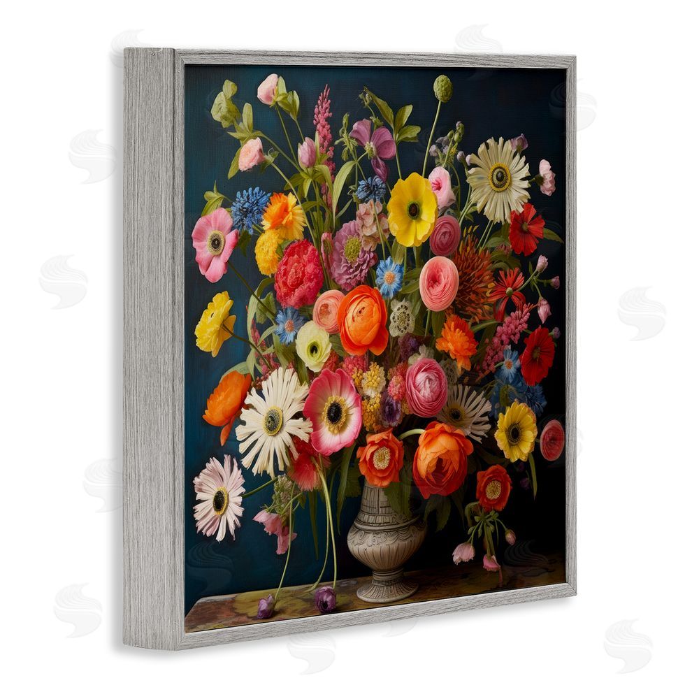 Lazar Studio Harmonious Garden Bouquet Gray Framed Giclee Wall Art