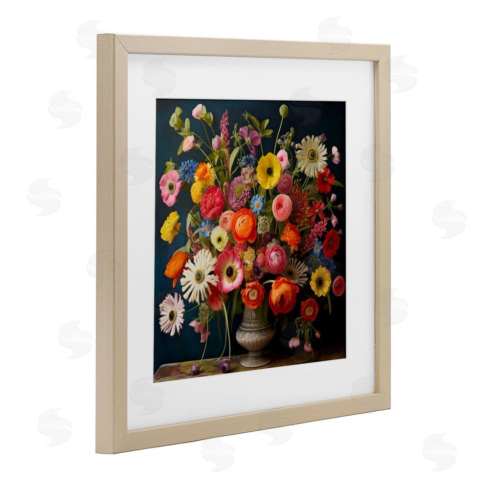Lazar Studio Harmonious Garden Bouquet Brown Framed Print Under Glass Wall Art