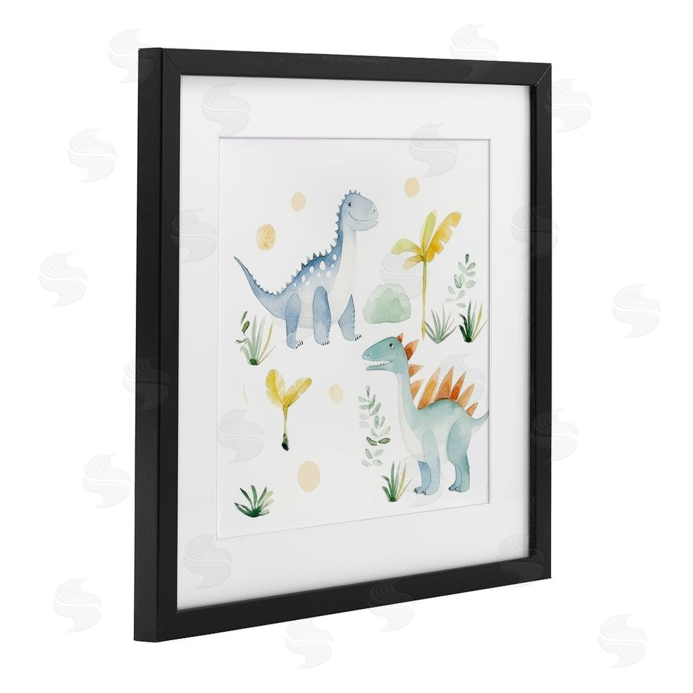 Lazar Studio Dino Wonderland Friends Black Framed Print Under Glass Wall Art