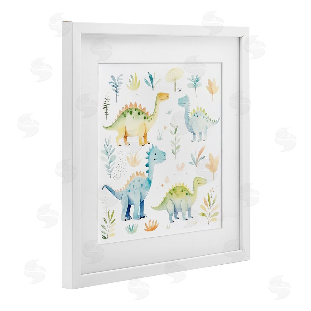 Lazar Studio Different Dinosaur Wonders White Framed Print Under Glass Wall Art