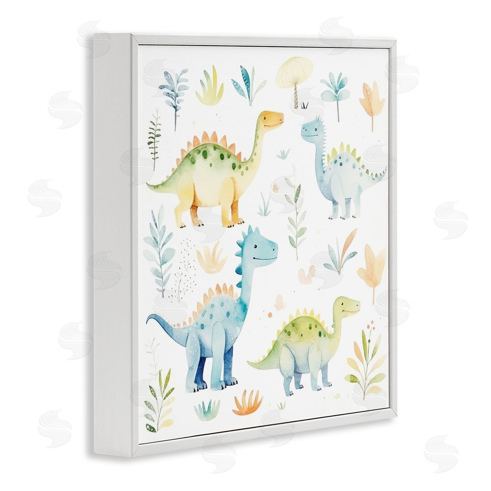 Lazar Studio Different Dinosaur Wonders White Framed Giclee Wall Art Print
