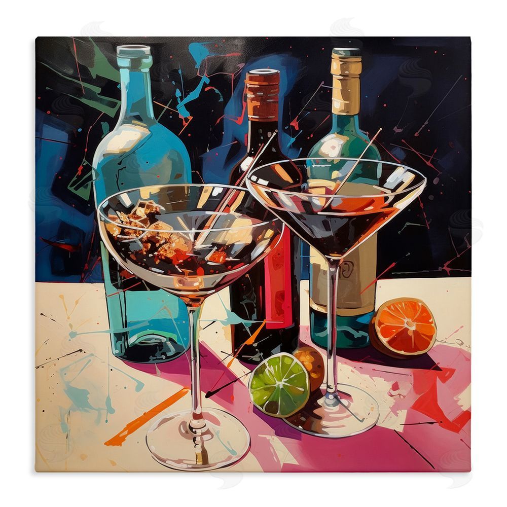 Lazar Studio Artsy Cocktails of Every Sip Stretched Canvas Wall Art Print