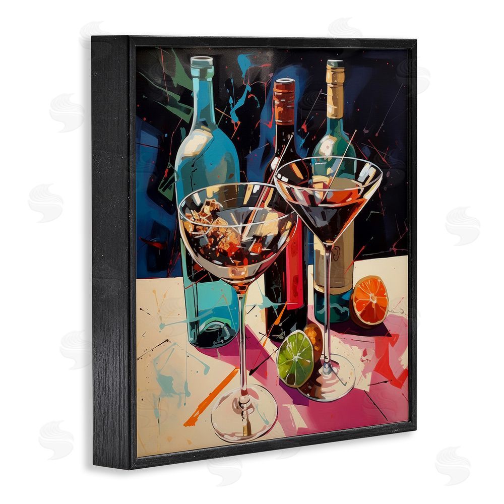 Lazar Studio Artsy Cocktails of Every Sip Black Framed Giclee Wall Art Print