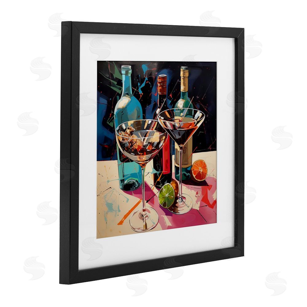 Lazar Studio Artsy Cocktails of Every Sip Black Framed Print Under Glass with Matting Wall Art