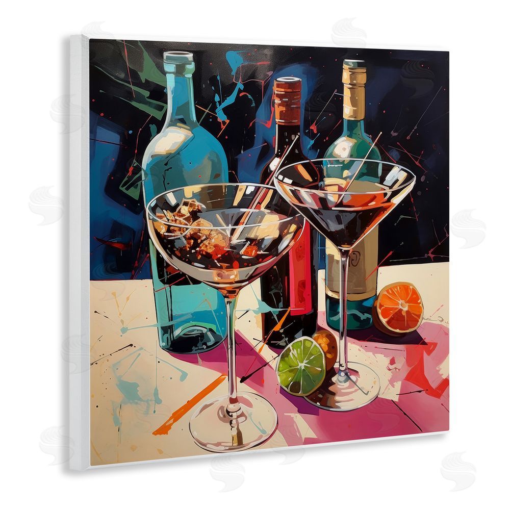 Lazar Studio Artsy Cocktails of Every Sip Wall Plaque Art Print with White Foil Wrap