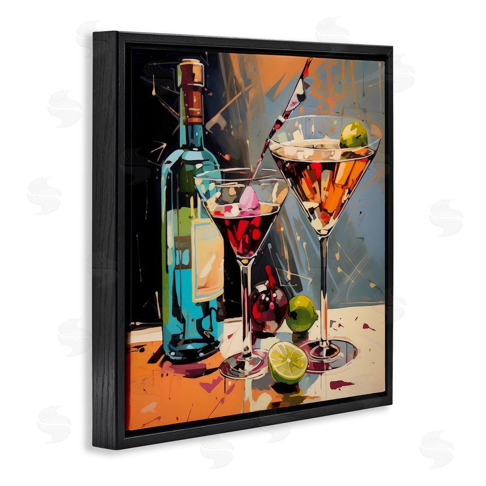 Lazar Studio Every Sip of Martini Night Black Floating Framed Canvas Wall Art