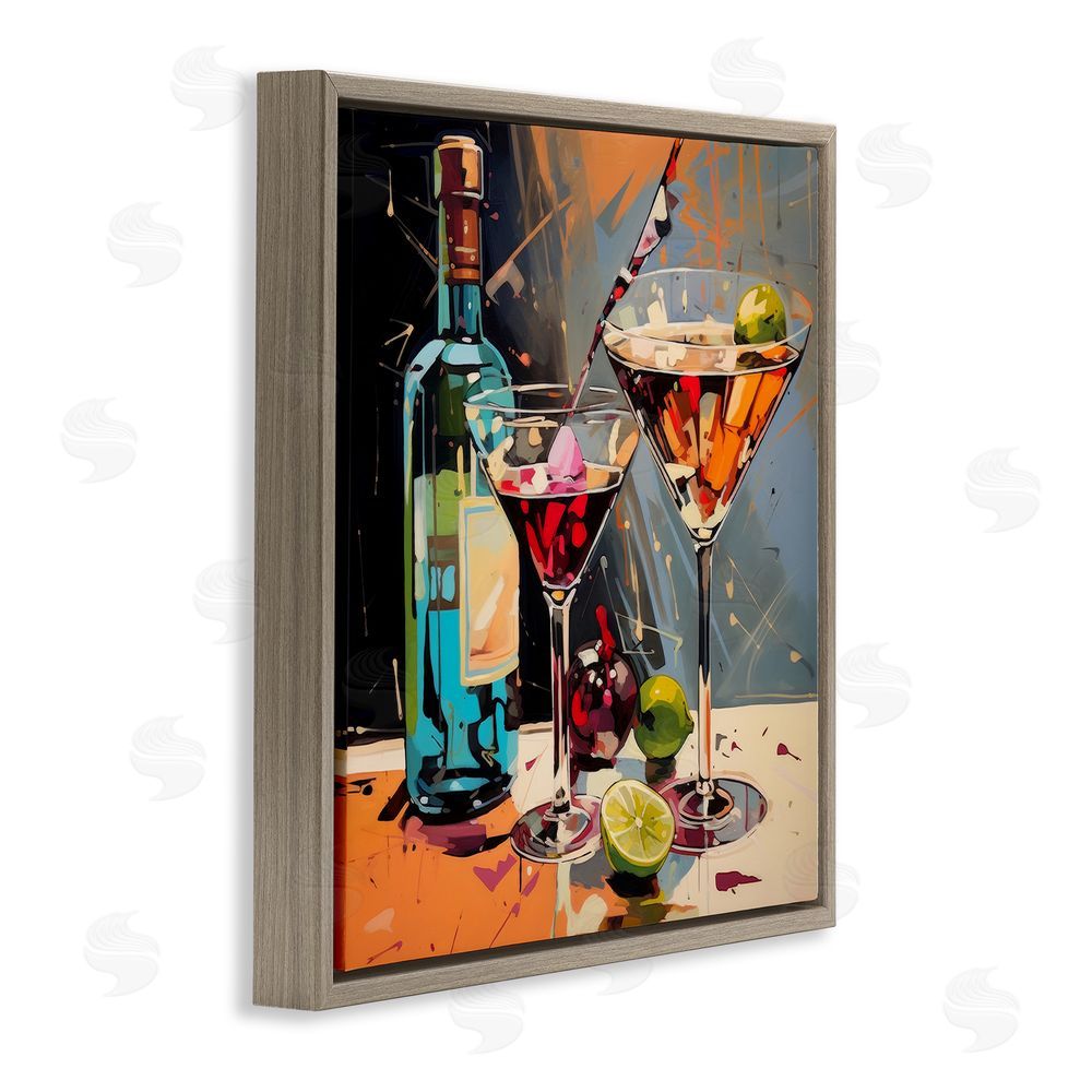 Lazar Studio Every Sip of Martini Night Brown Floating Framed Canvas Wall Art