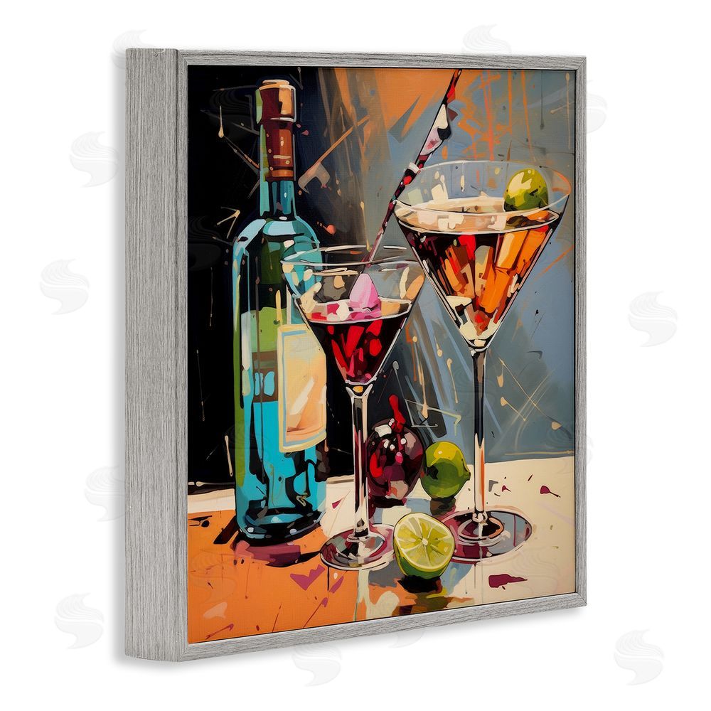 Lazar Studio Every Sip of Martini Night Gray Framed Giclee Wall Art