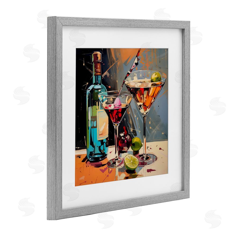 Lazar Studio Every Sip of Martini Night Gray Framed Print Under Glass Wall Art