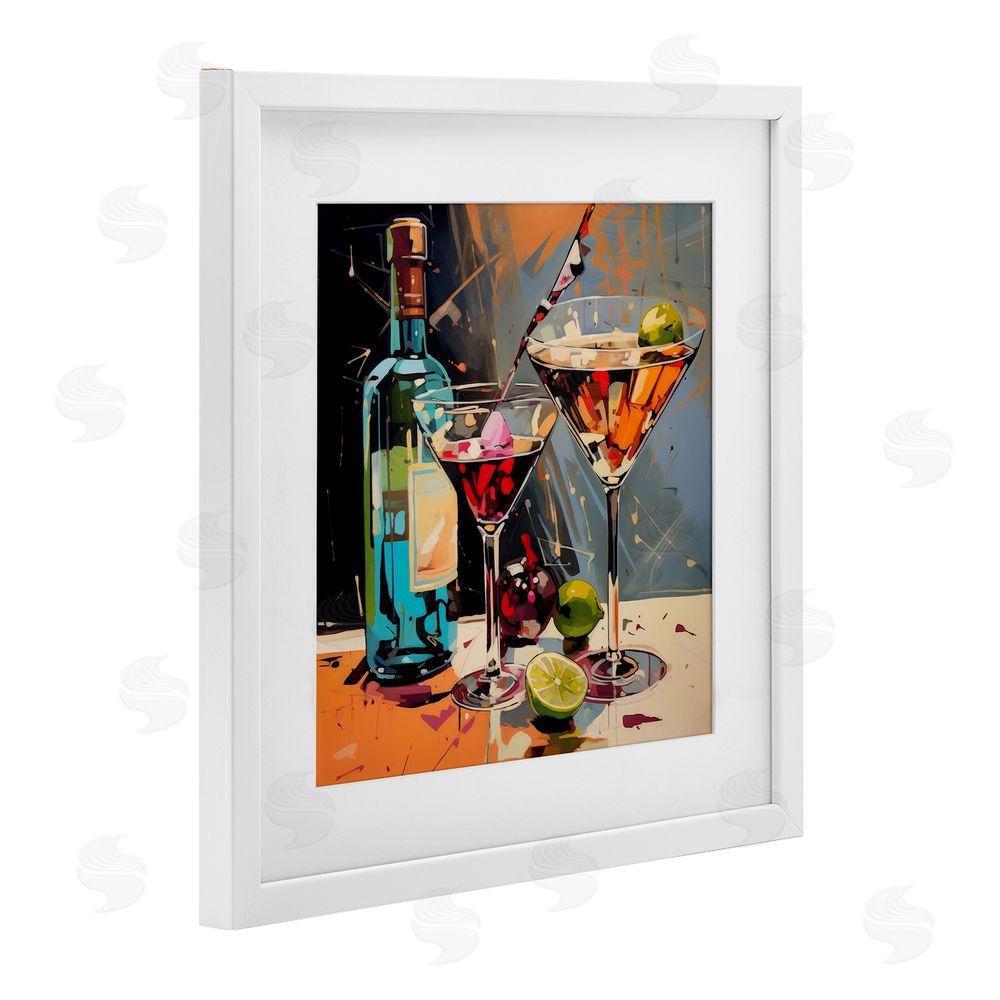 Lazar Studio Every Sip of Martini Night White Framed Print Under Glass Wall Art