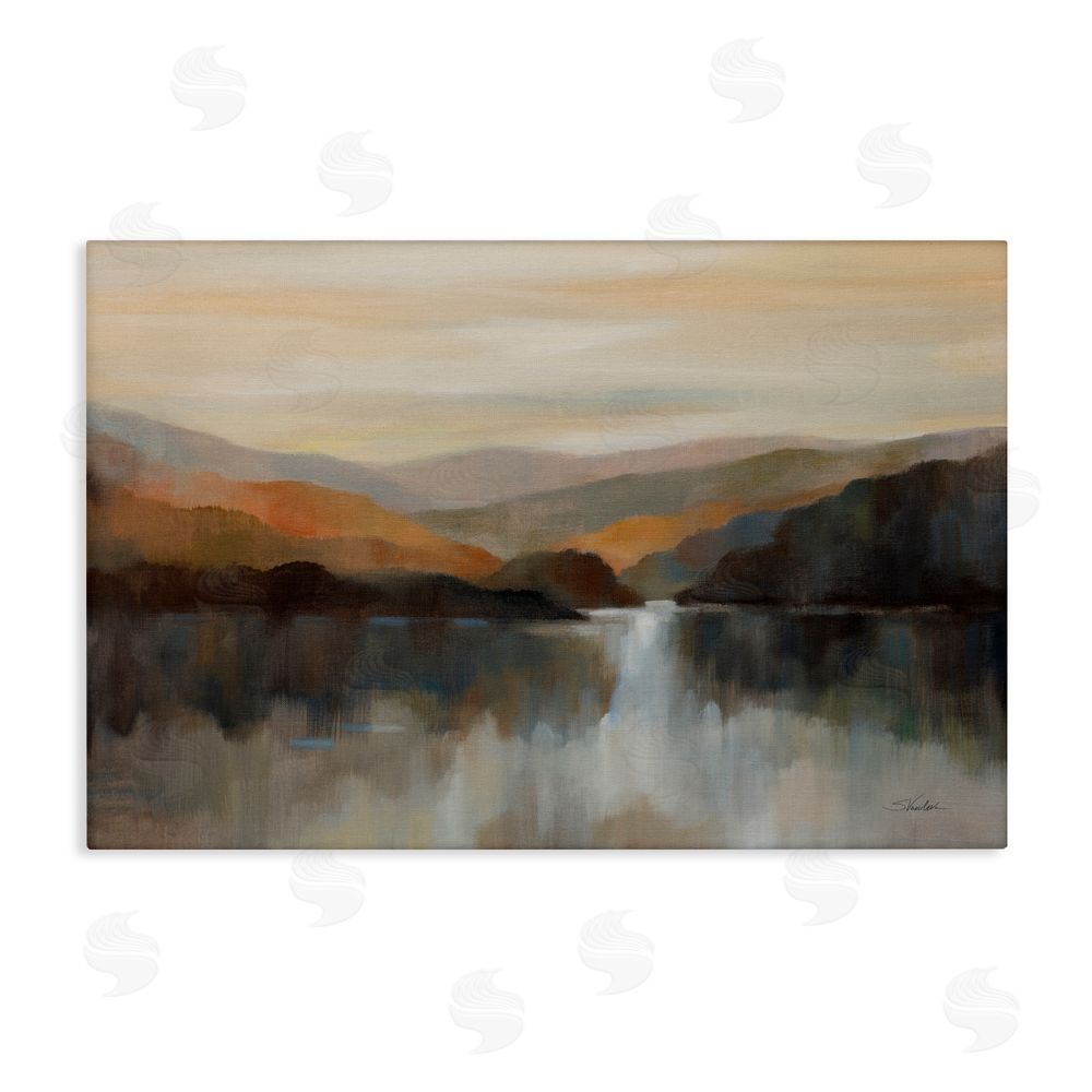Silvia Vassileva Autumn Glow Mountain Abstract Canvas Wall Art Print