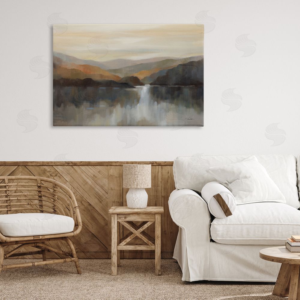 Silvia Vassileva Autumn Glow Mountain Abstract Canvas Art on Wall