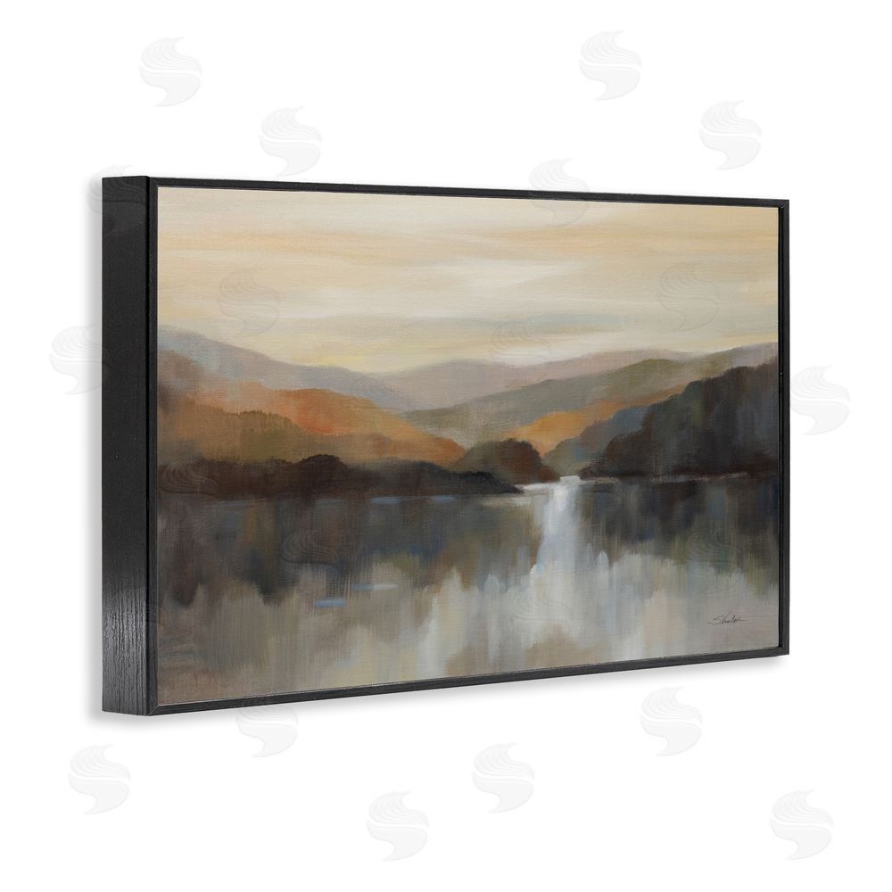 Silvia Vassileva Autumn Glow Mountain Abstract Black Framed Giclee Wall Art Print