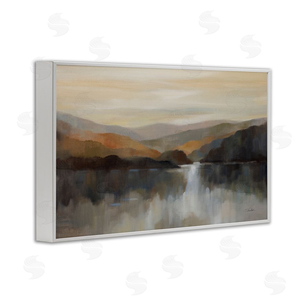 Silvia Vassileva Autumn Glow Mountain Abstract White Framed Giclee Wall Art Print