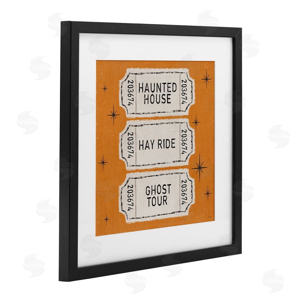 Veronique Charron Wee Bit Wicked Tickets Black Framed Print Under Glass with White Mat Wall Art