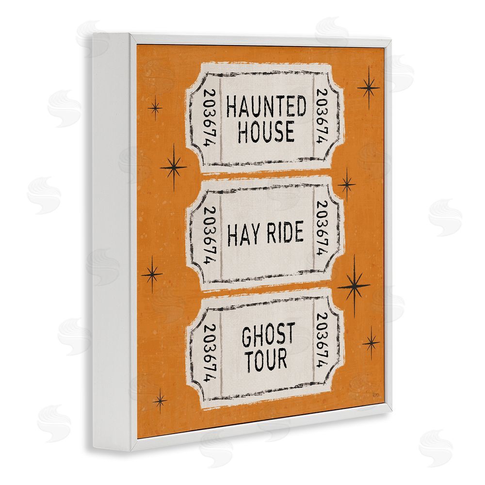 Veronique Charron Wee Bit Wicked Tickets White Framed Giclee Wall Art Print