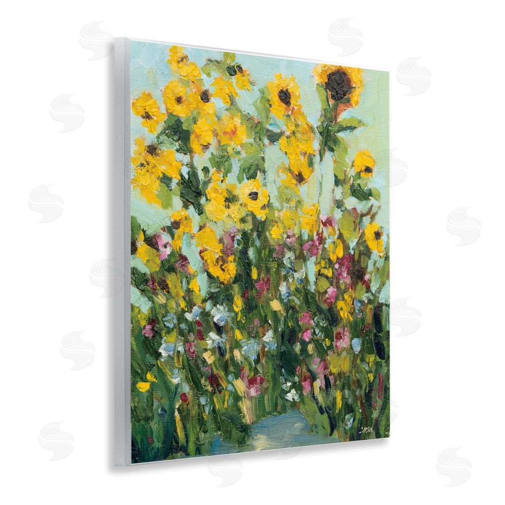 Carson Overstreet Sunlit Sunflowers in Garden Wall Plaque Printed Art