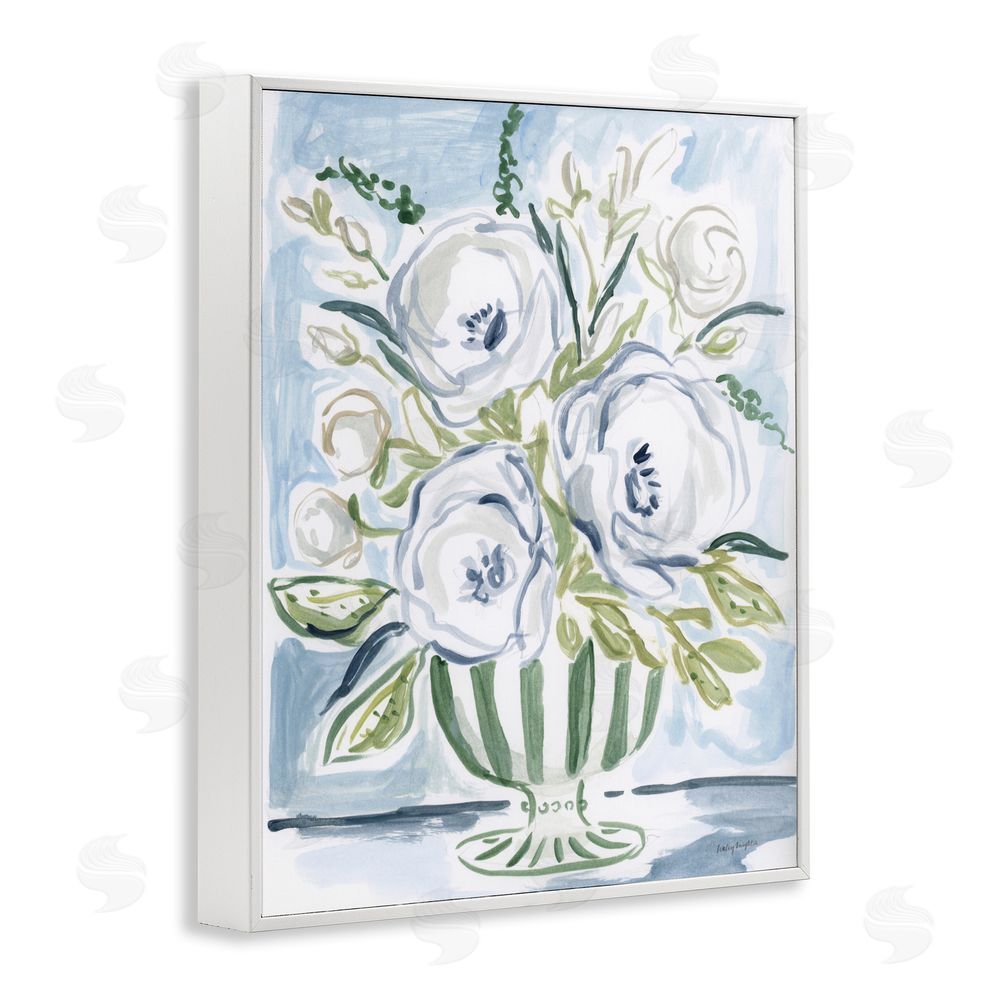 Haley Knighten Fiona Pastel Floral Bouquet White Framed Giclee Wall Art