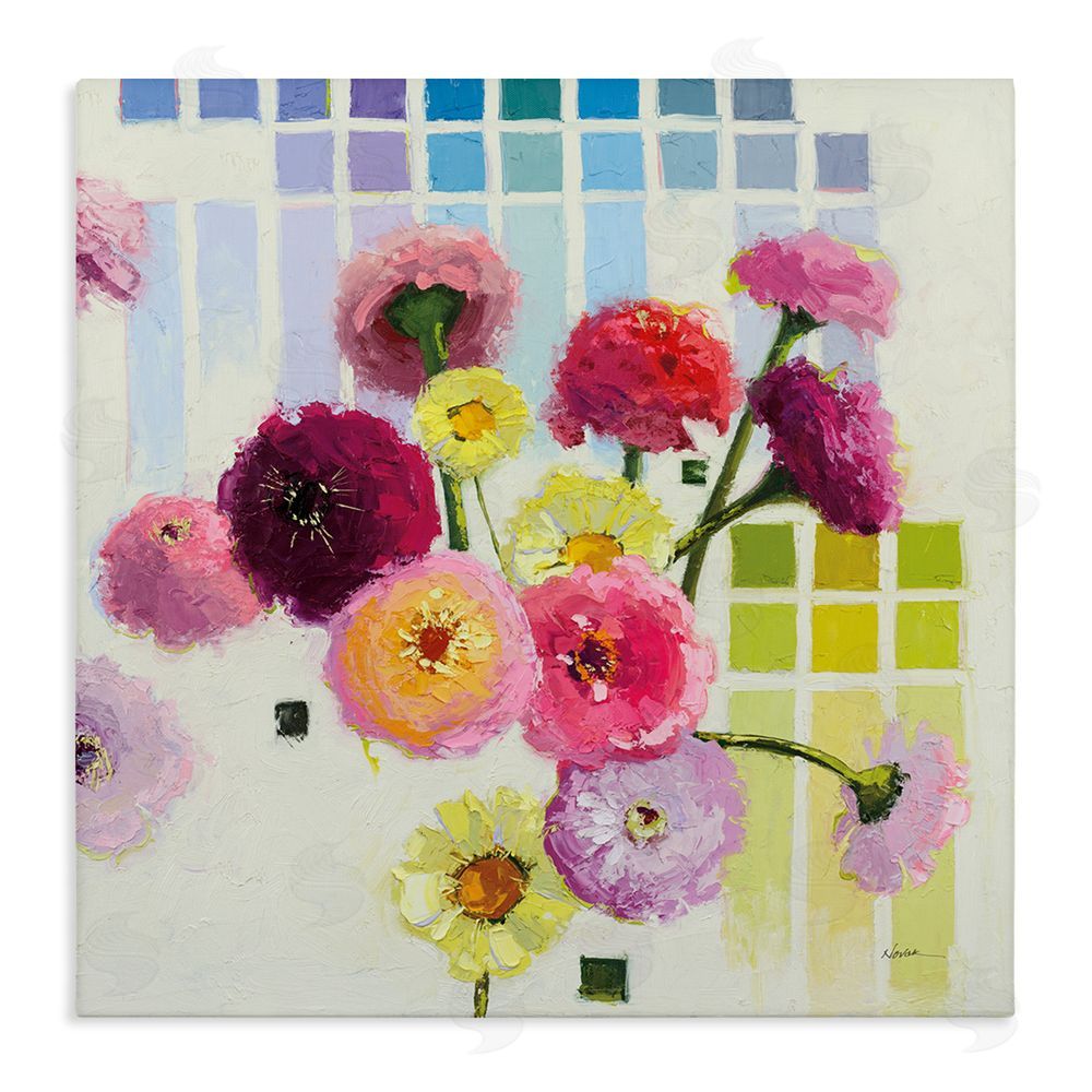 Shirley Novak Color Chart Pastel Bloom Study Stretched Canvas Wall Art