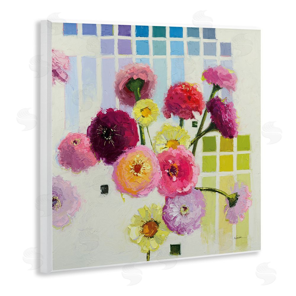 Shirley Novak Color Chart Pastel Bloom Study Wall Plaque with Fixed Lithograph Print
