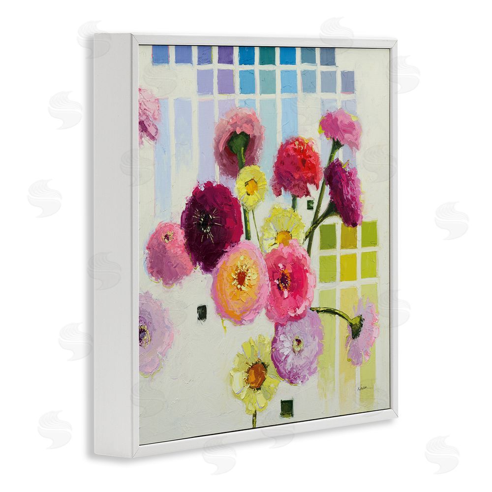 Shirley Novak Color Chart Pastel Bloom Study White Framed Giclee Wall Art Print