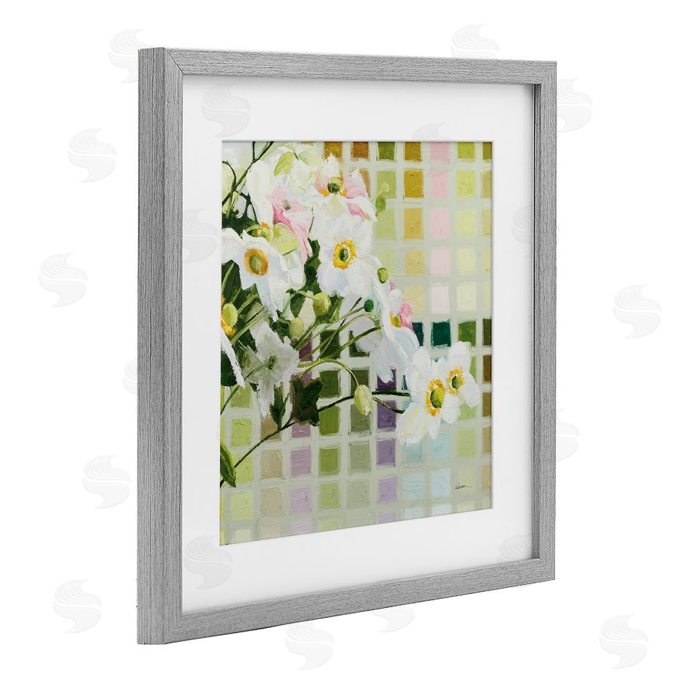 Shirley Novak Color Chart Daffodils Gray Framed Print Under Glass Wall Art
