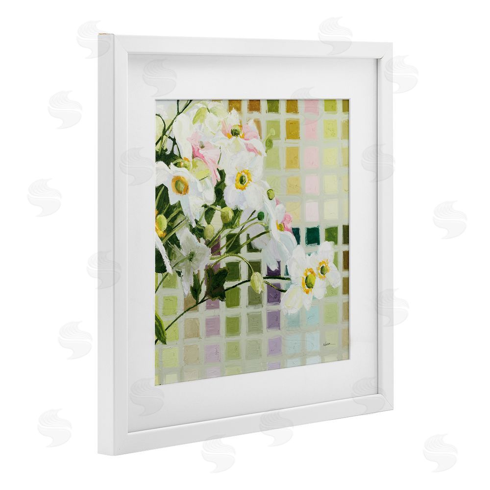 Shirley Novak Color Chart Daffodils White Framed Print Under Glass Wall Art