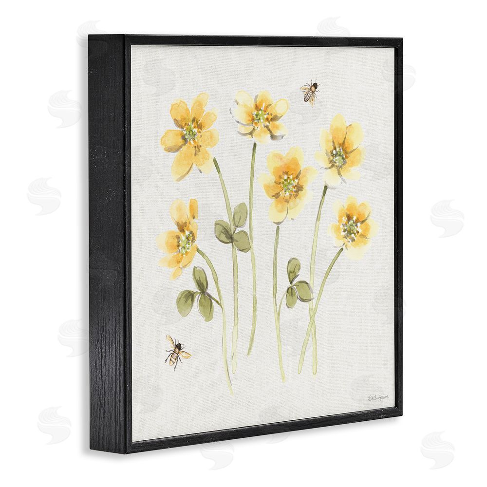 Beth Grove Sweet Honey Wildflowers Black Framed Giclee Wall Art Print