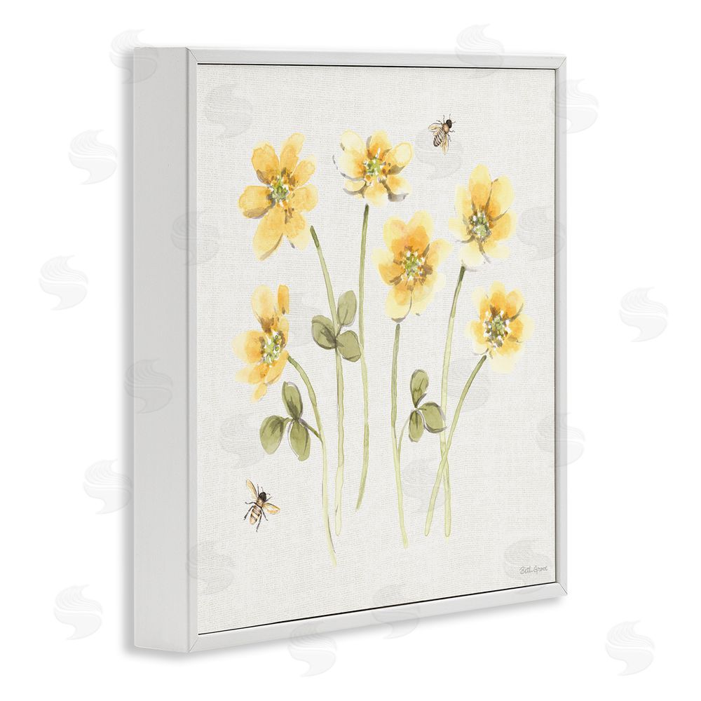 Beth Grove Sweet Honey Wildflowers White Framed Giclee Wall Art Print