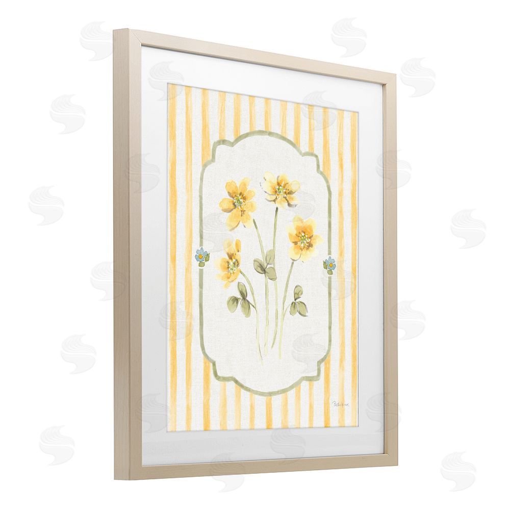 Beth Grove Sweet Honey Flowers Brown Framed Print Under Glass with White Mat Wall Art
