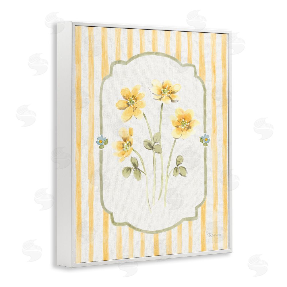 Beth Grove Sweet Honey Flowers White Framed Giclee Wall Art Print