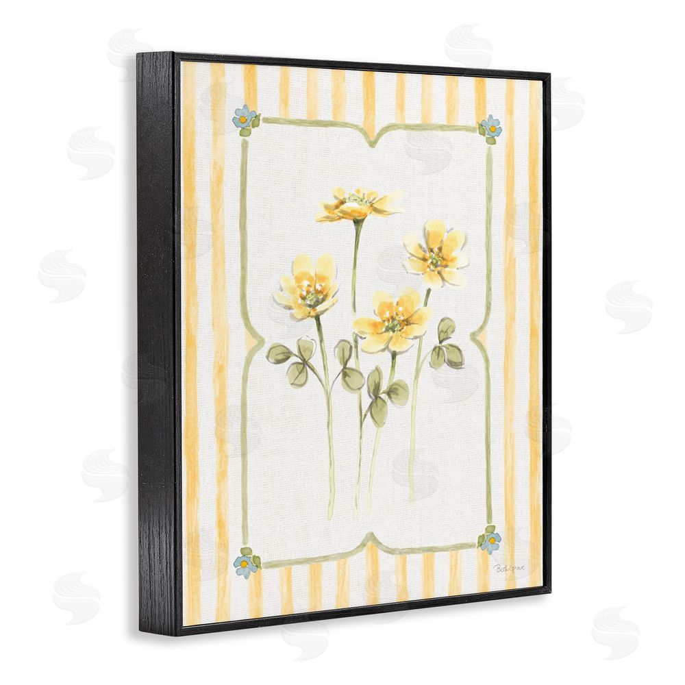 Beth Grove Sweet Honey Florals Black Framed Giclee Wall Art Print