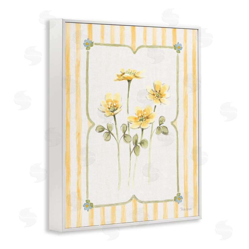 Beth Grove Sweet Honey Florals White Framed Giclee Wall Art Print