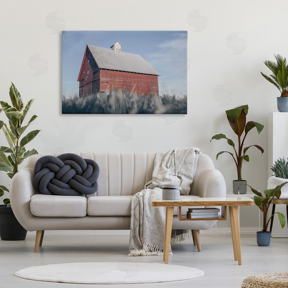 Nathan Larson End Of The Field Cottage Stretched Canvas Wall Art in Room