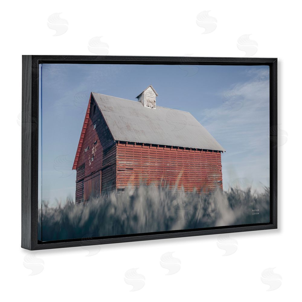 Nathan Larson End Of The Field Cottage Black Floating Framed Canvas Wall Art