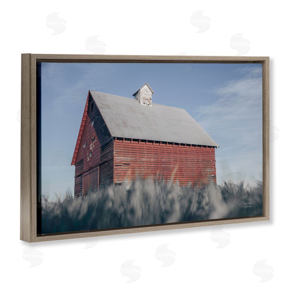 Nathan Larson End Of The Field Cottage Brown Floating Framed Canvas Wall Art