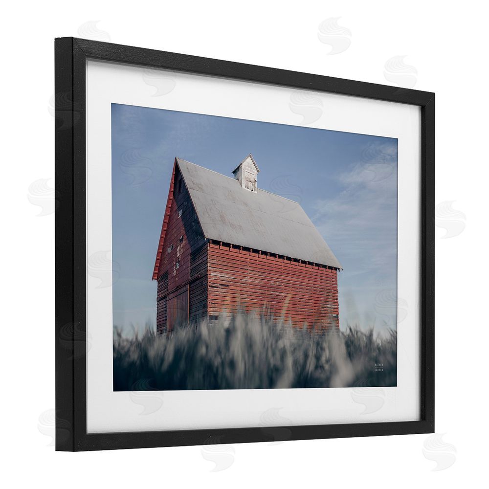 Nathan Larson End Of The Field Cottage Black Framed Print Under Glass Wall Art
