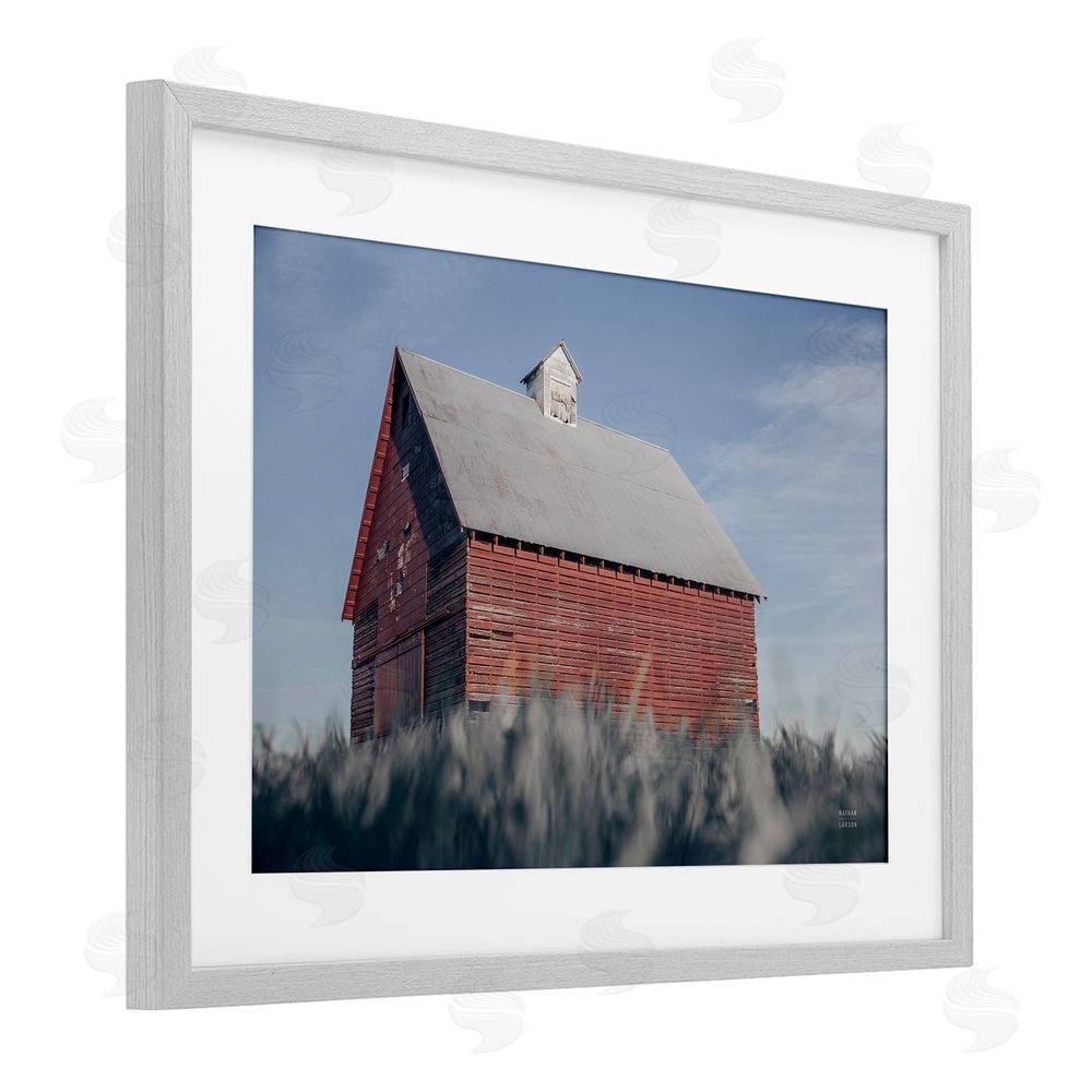 Nathan Larson End Of The Field Cottage Gray Framed Print Under Glass Wall Art