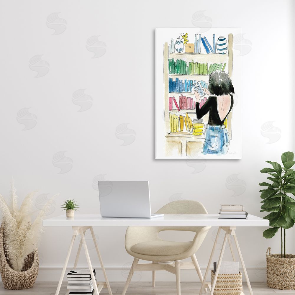 Mercedes Lopez Charro Browsing Home Library Canvas Art on Wall