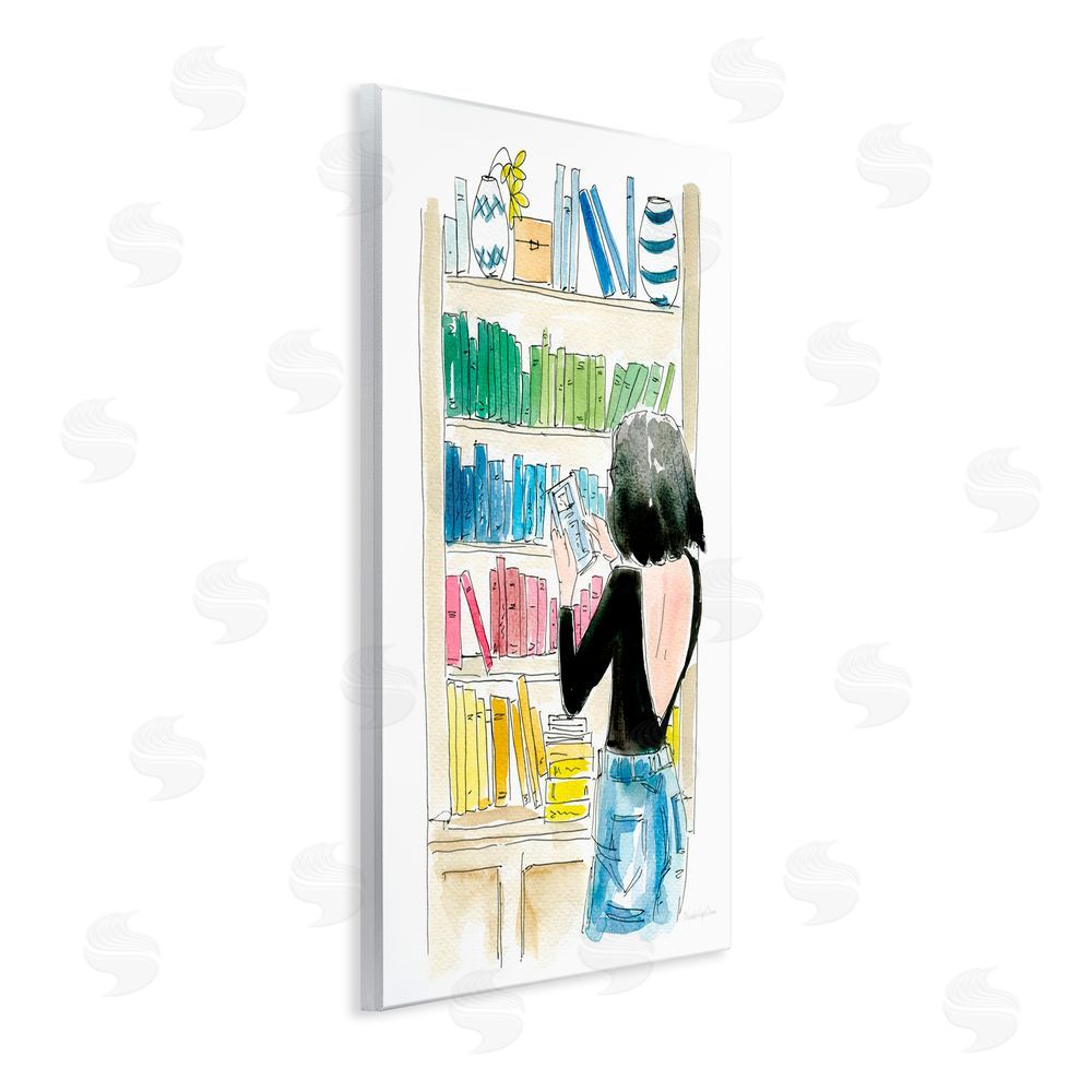 Mercedes Lopez Charro Browsing Home Library Wall Plaque Art Print