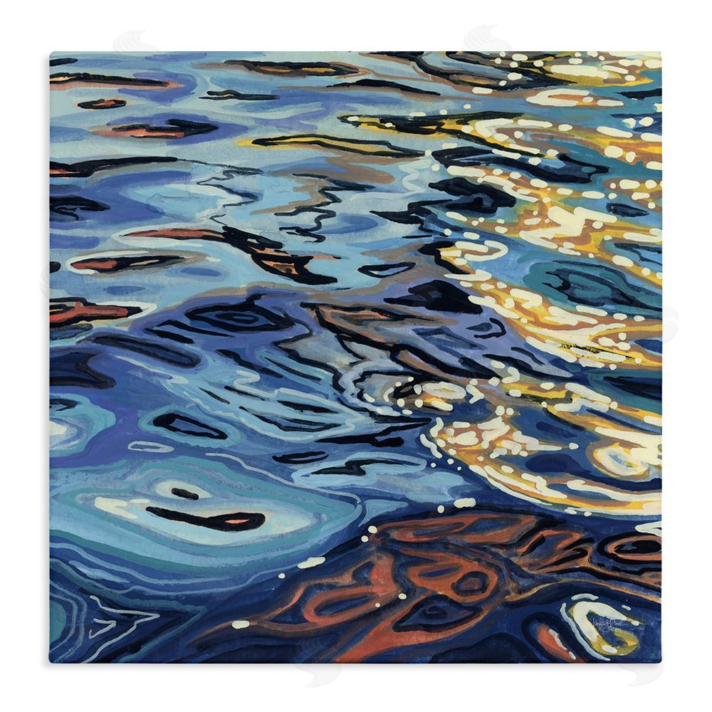 Kate Jarvik Birch Sunrise on Rippling Water Stretched Canvas Wall Art Print