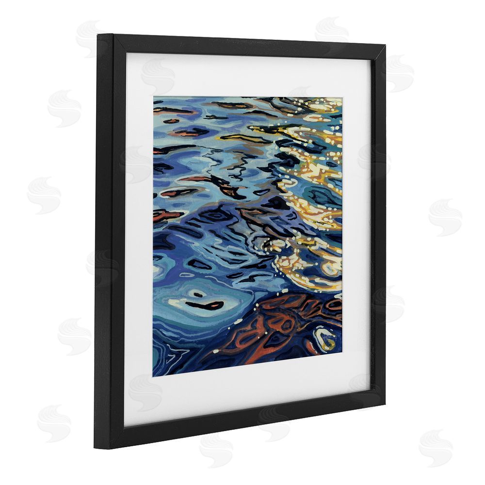 Kate Jarvik Birch Sunrise on Rippling Water Black Framed Print Under Glass with White Mat Wall Art
