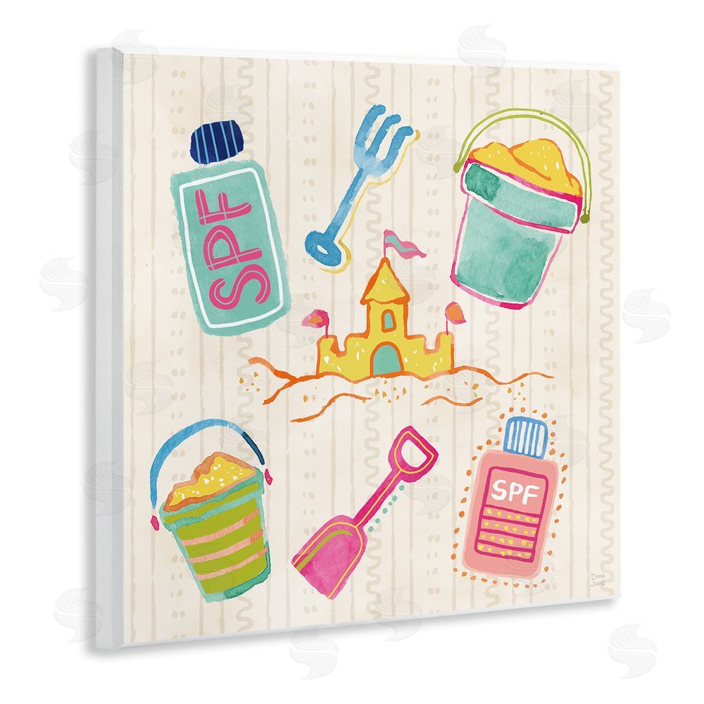 Dina June Fun In The Sun Beach Pails Wall Plaque Home Decor Art Print