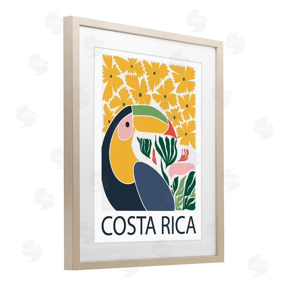 Omar Escalante Tropical Toucan & Flowers Birch Framed Print Under Glass Wall Art