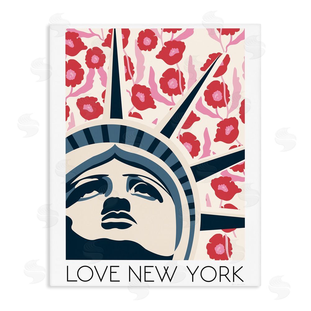Wild Apple Groovy Florals Love New York Canvas Wall Art Print
