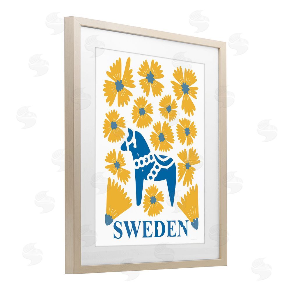 Omar Escalante Swedish Folk Flowers Birch Framed Print Under Glass Wall Art