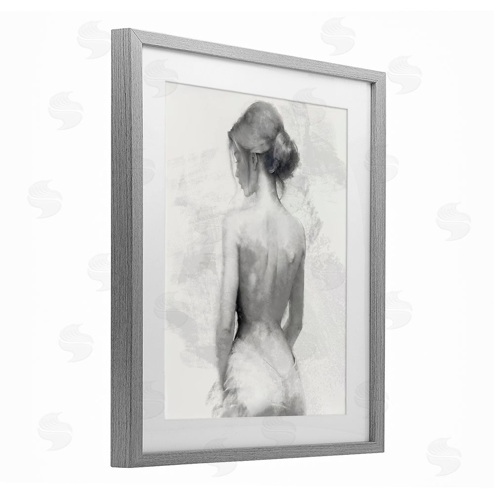 Kim Allen Mine Elegant Figure Gray Framed Print Under Glass Wall Art