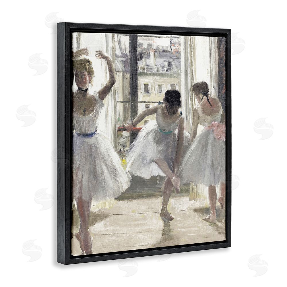 Leah Straatsma Ballet Class In Practice Black Floating Frame Canvas Wall Art Print