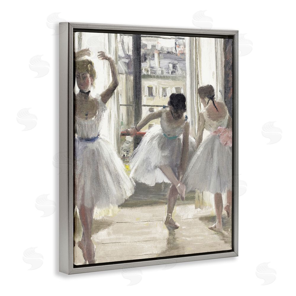 Leah Straatsma Ballet Class In Practice Gray Floating Frame Canvas Wall Art Print