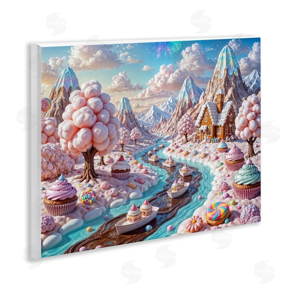 Tabz Jones Dreamlike Candy Land Whimsy Wooden Wall Plaque Art Print